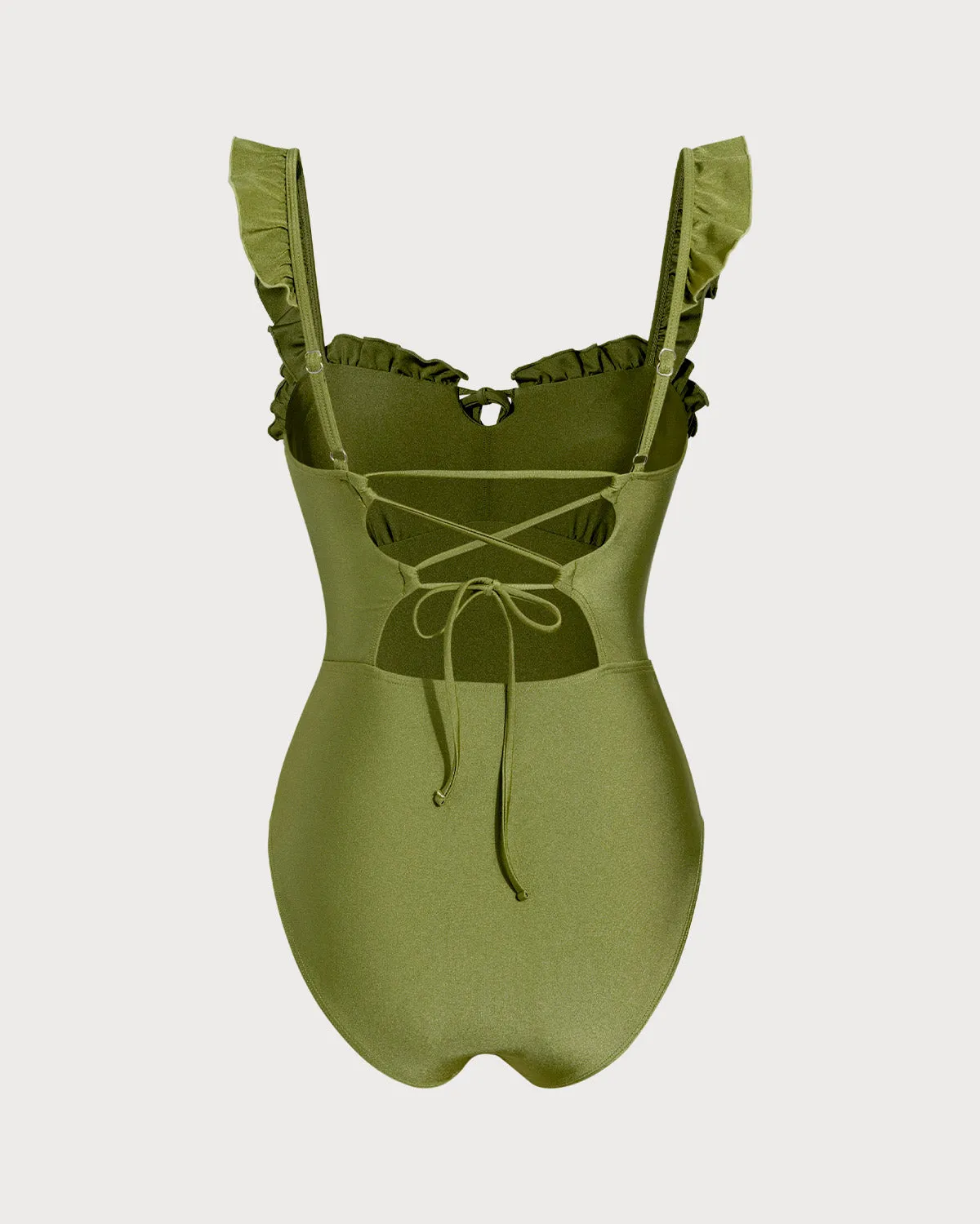 Green Ruched Bralette One Piece Swimwear sold by rihoas product image thumbnail 2