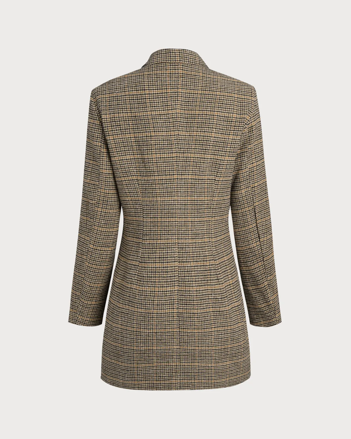 Coffee Plaid Blazer Mini Dress sold by rihoas product image thumbnail 2