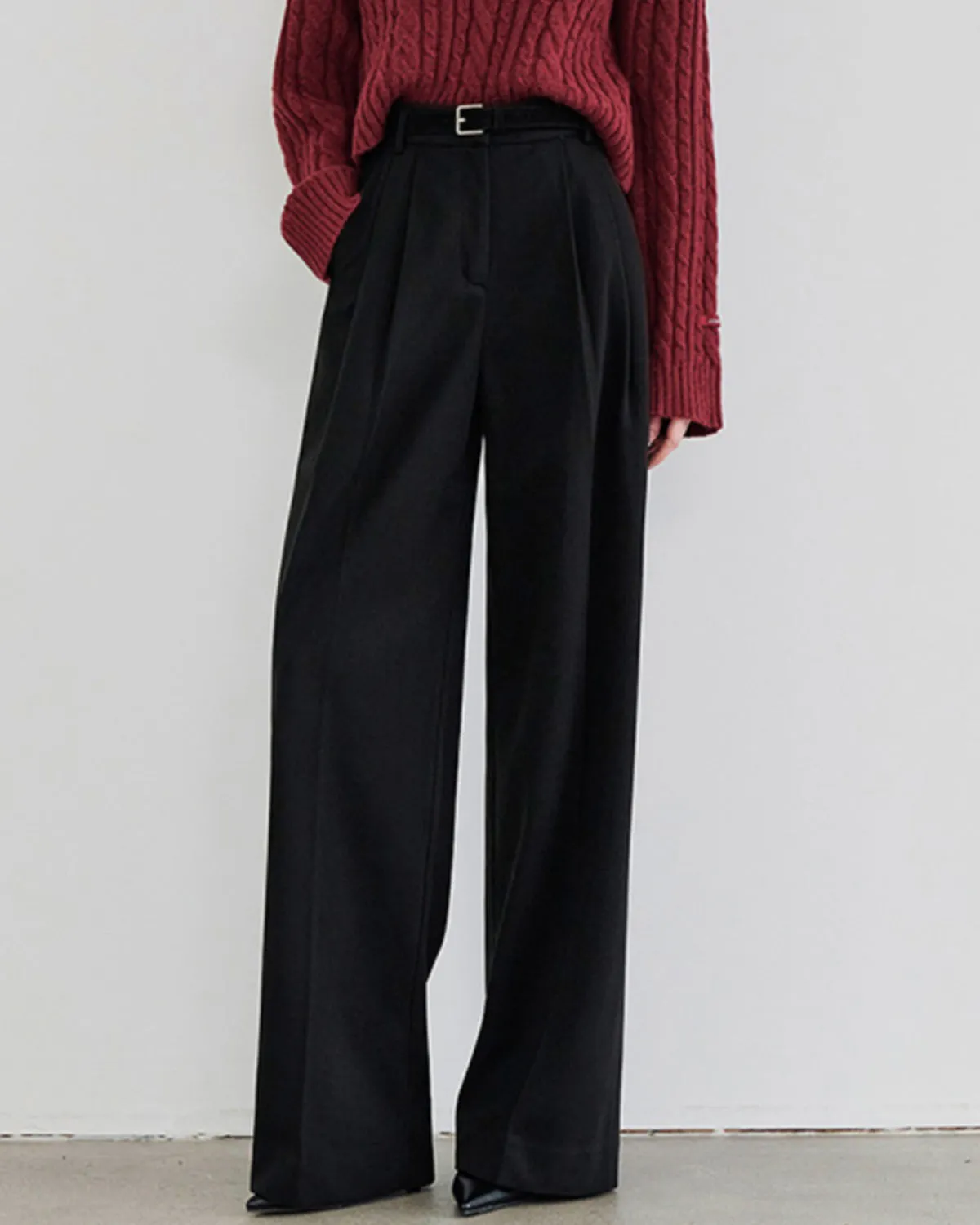 Black Natural Waisted Straight Pants sold by rihoas product image thumbnail 2