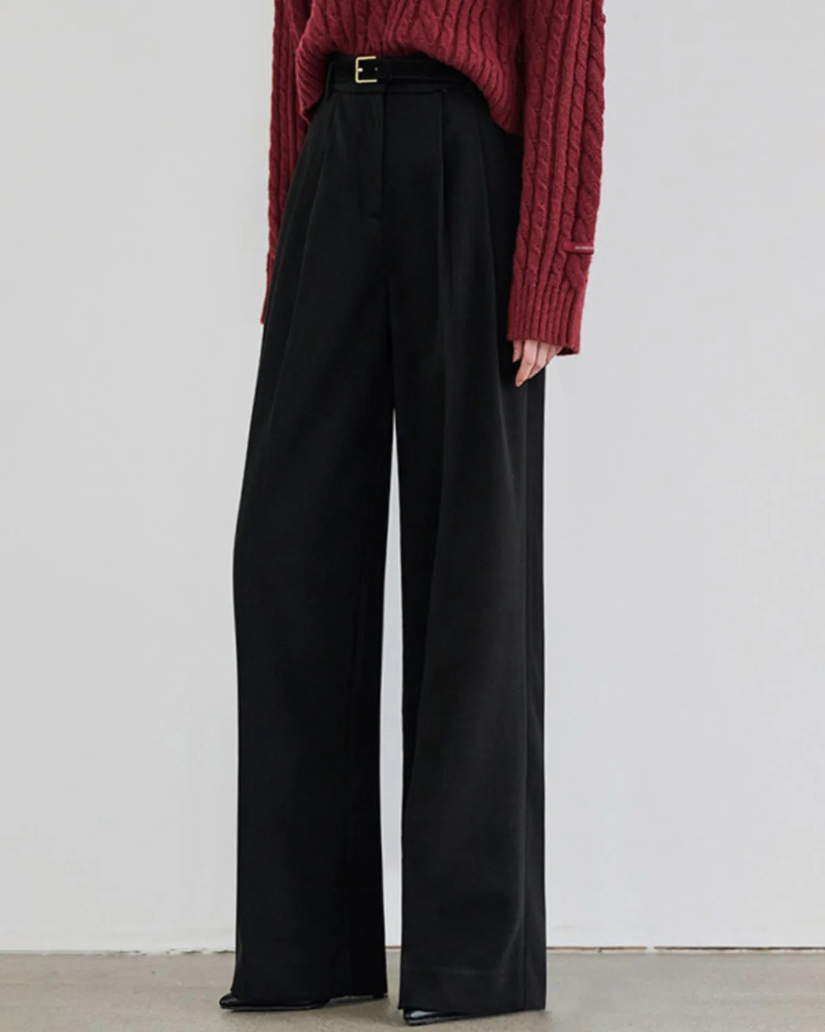 Black Natural Waisted Straight Pants sold by rihoas product image thumbnail 3