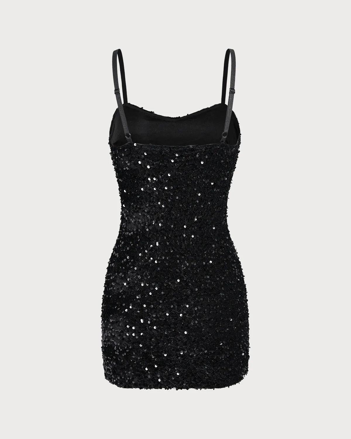 Black Sequins Slip Mini Dress sold by rihoas product image thumbnail 2