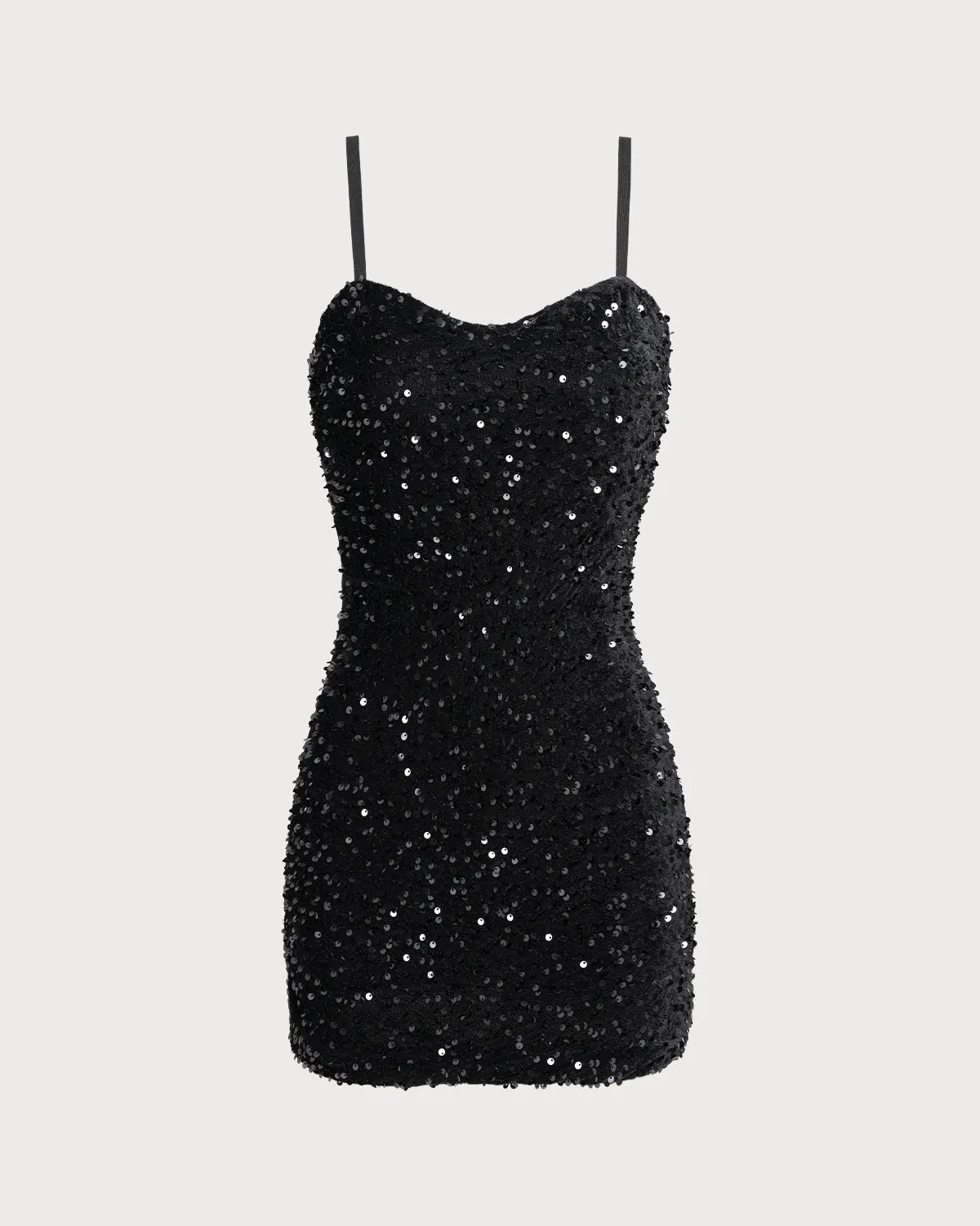 Black Sequins Slip Mini Dress sold by rihoas