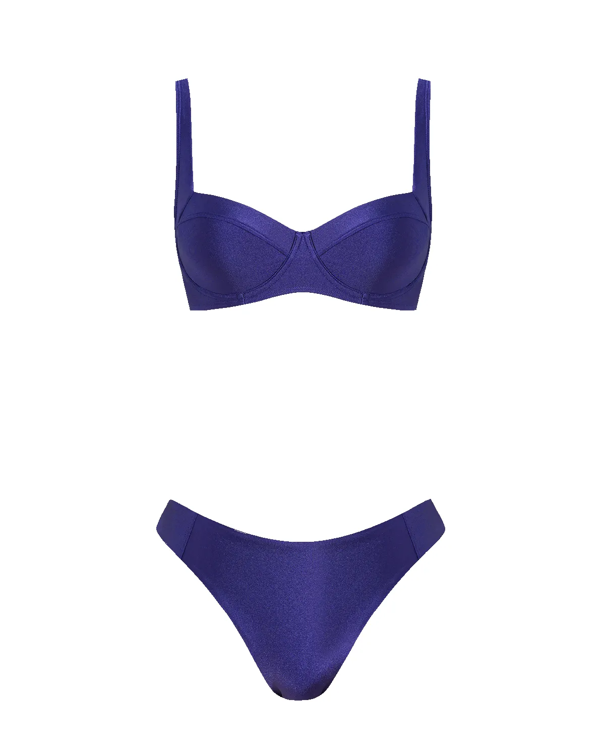 Navy Sweetheart Neck Underwire Bikini Sets sold by rihoas product image thumbnail 5