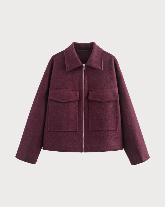 Wine Red Pocket Jacket sold by rihoas