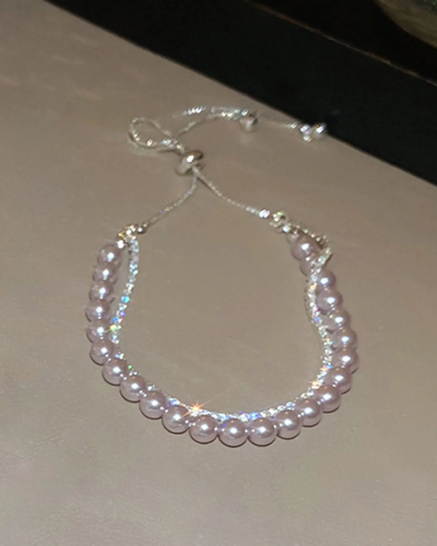 Pink Faux Pearl Bracelet sold by rihoas product image thumbnail 3