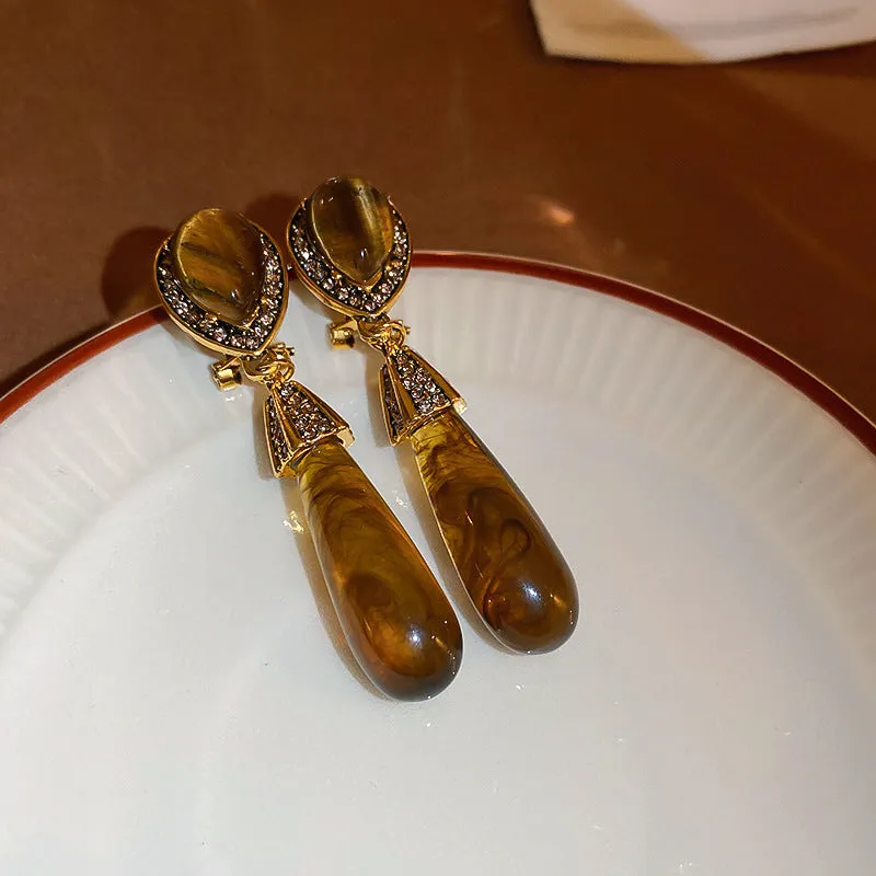 Brown Tear Drop Earrings sold by rihoas