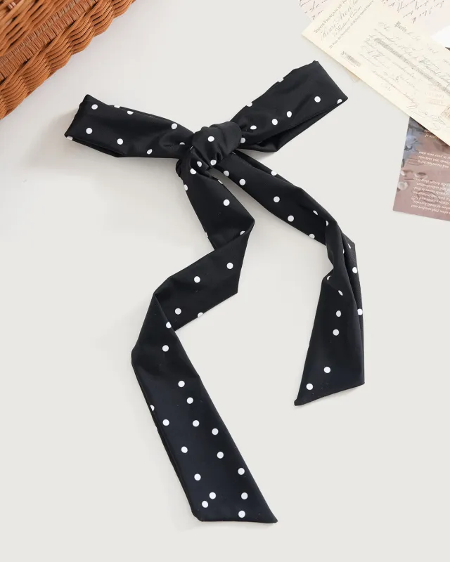 Black Polka Dots Scarf sold by rihoas