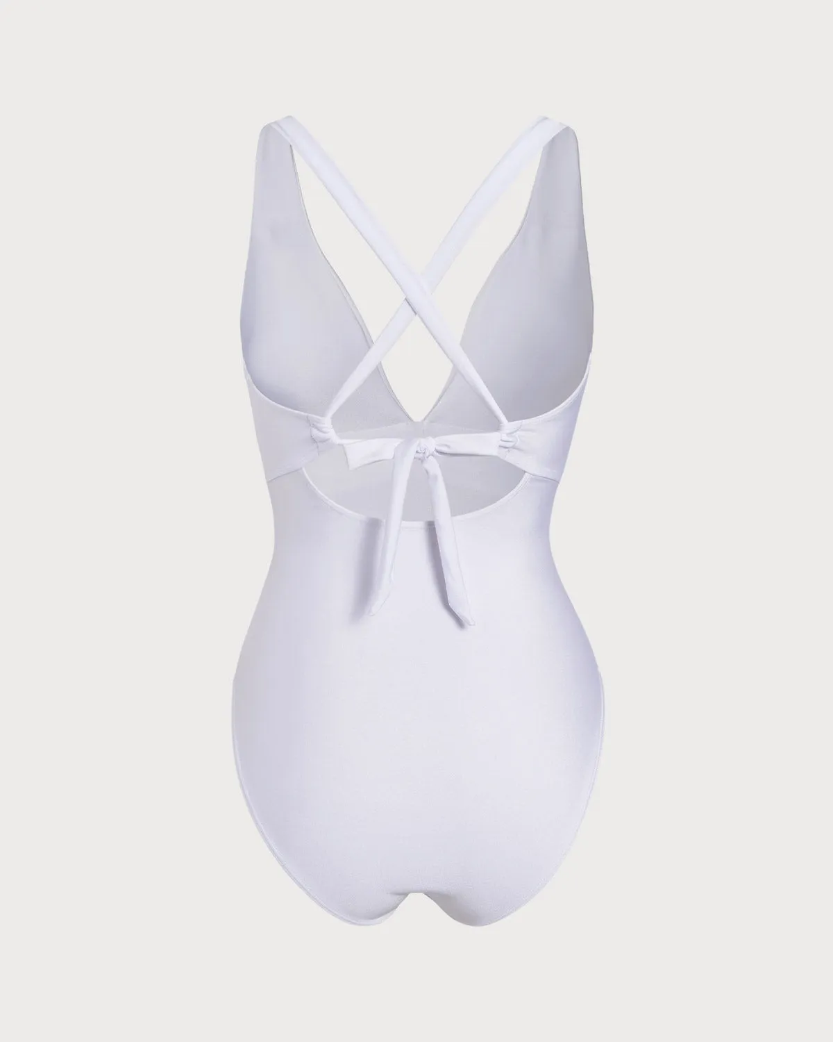 White V Neck One Piece Swimwear sold by rihoas product image thumbnail 4