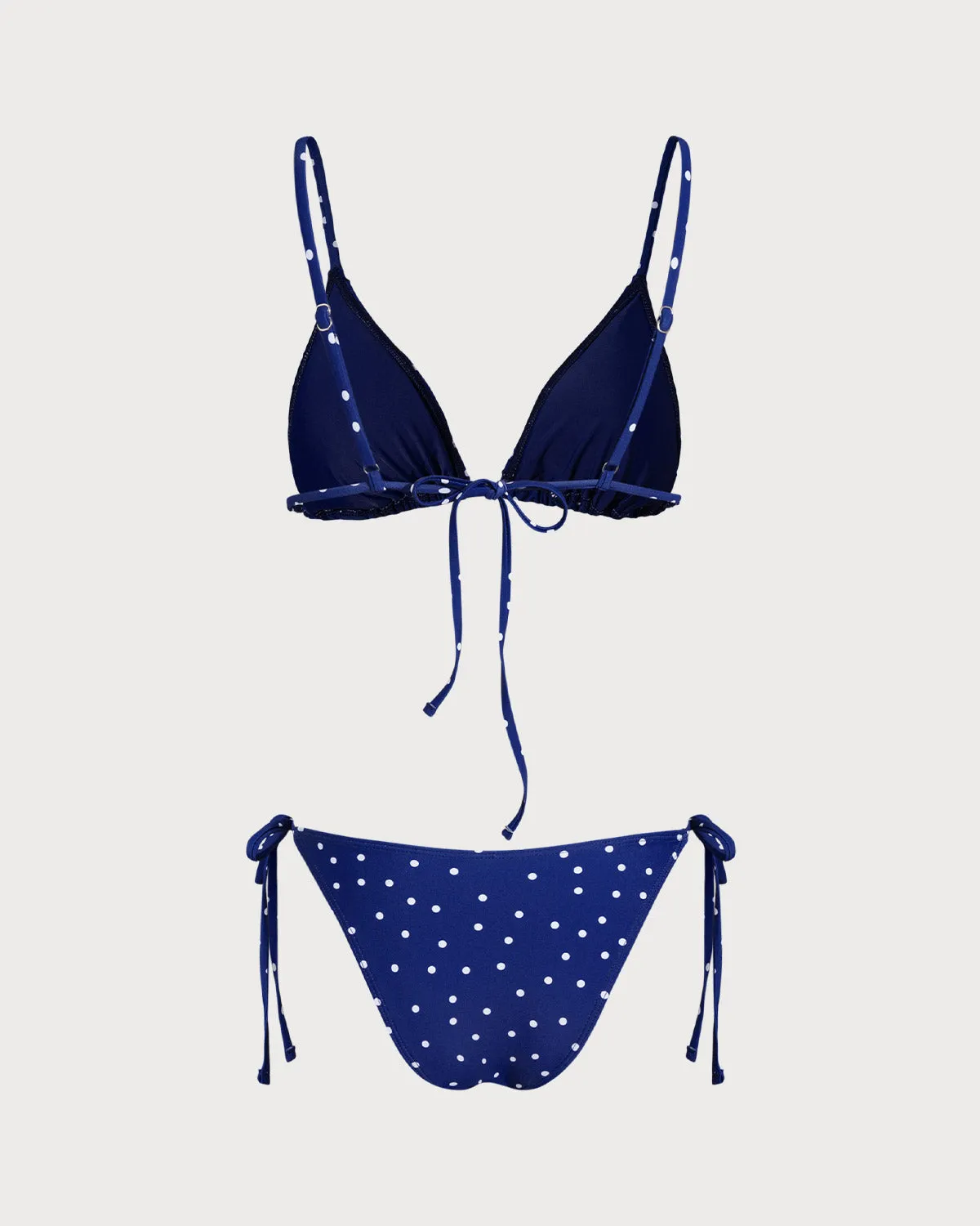 Blue Polka Dots Bralette Bikini Sets sold by rihoas product image thumbnail 4