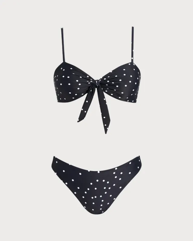 Black Polka Dot Bikini Sets sold by rihoas