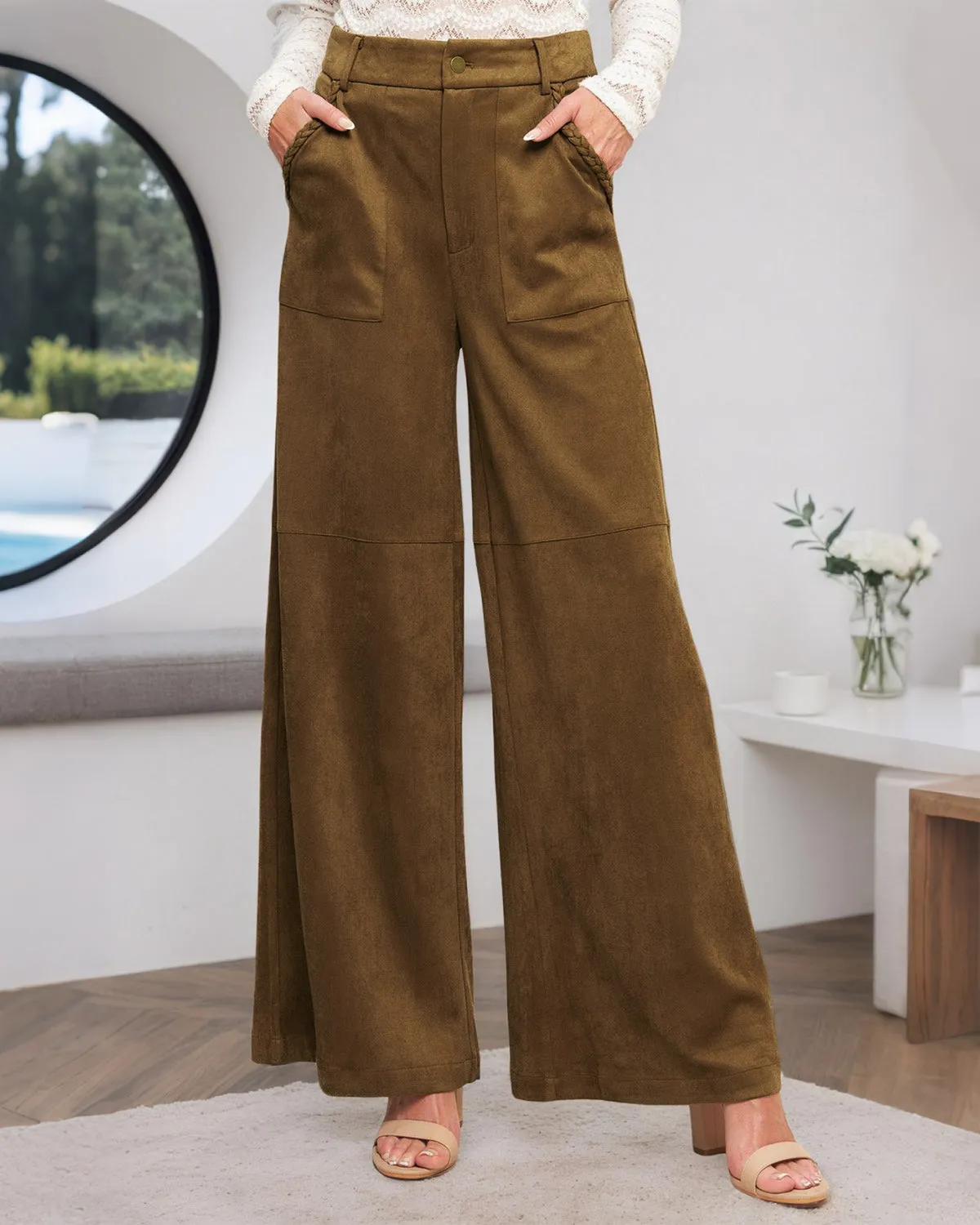Brown Straight Casual Pants sold by rihoas