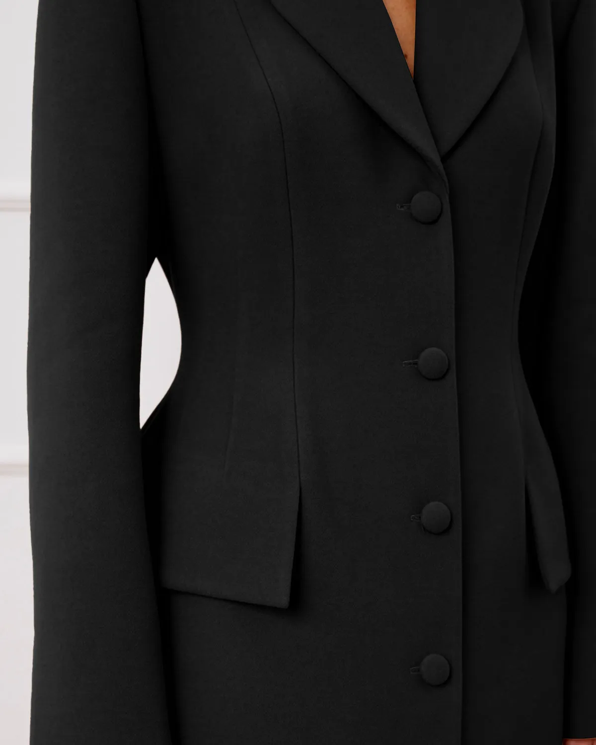 Black Button Trench Coat sold by rihoas product image thumbnail 2