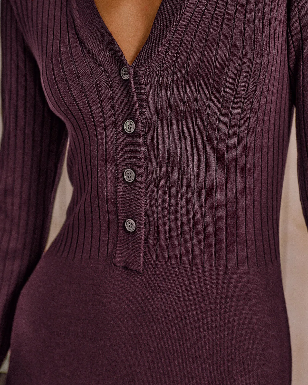Purple Bell Sleeve A-Line Sweater Dress sold by rihoas product image thumbnail 2