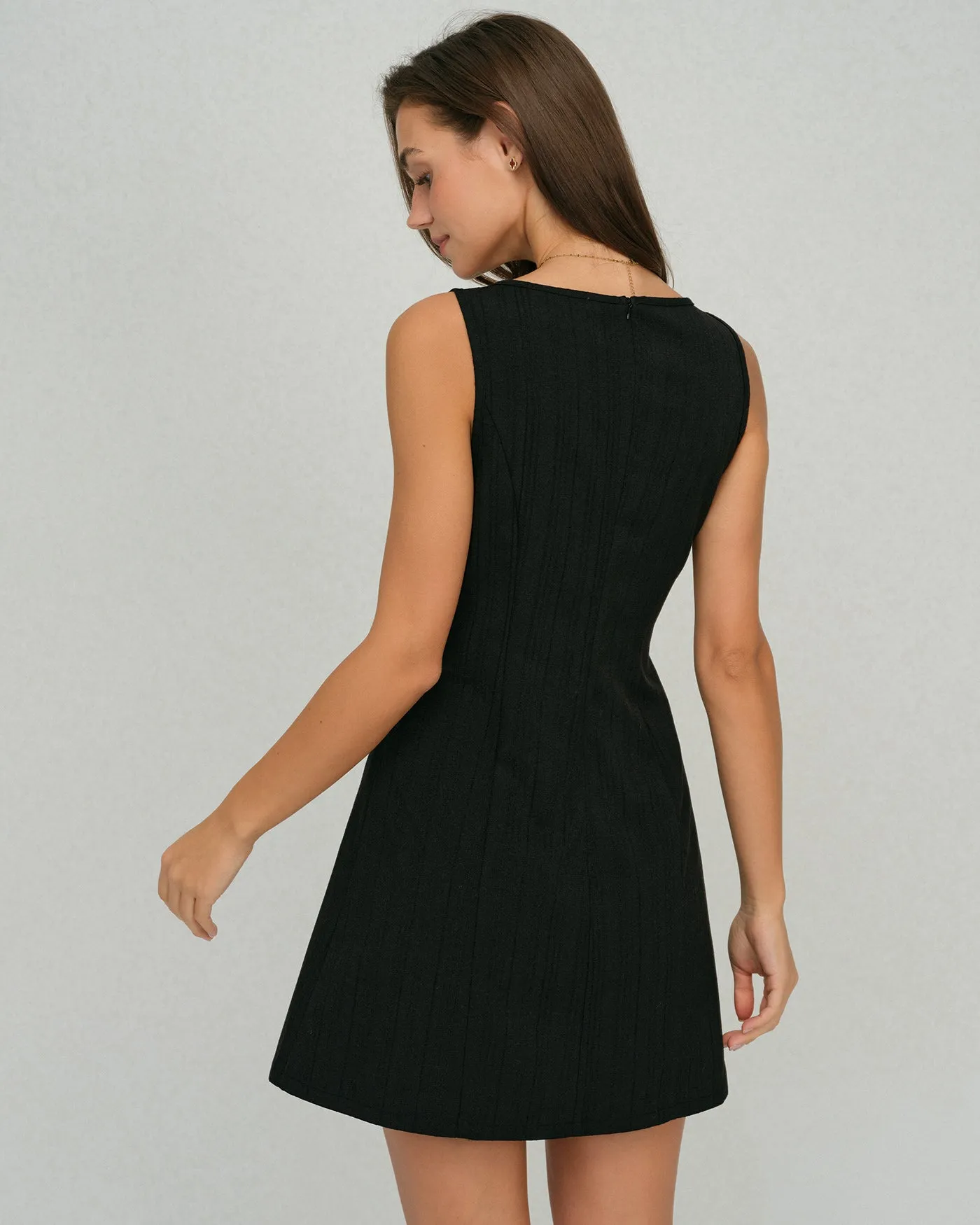 Black Belt A-Line Mini Dress sold by rihoas product image thumbnail 4