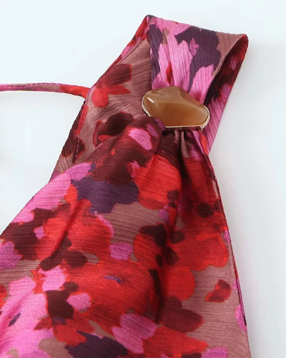 Red Floral Tunic A-Line Maxi Dress sold by rihoas product image thumbnail 2