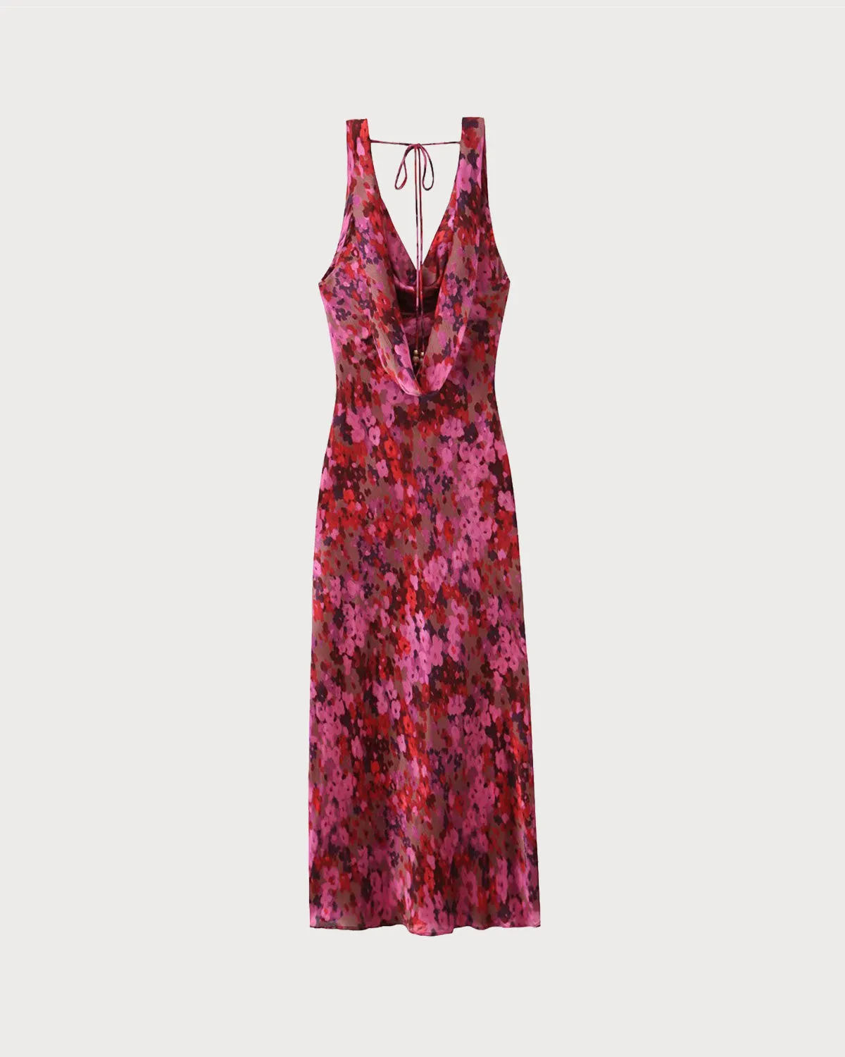 Red Floral Tunic A-Line Maxi Dress sold by rihoas product image thumbnail 4