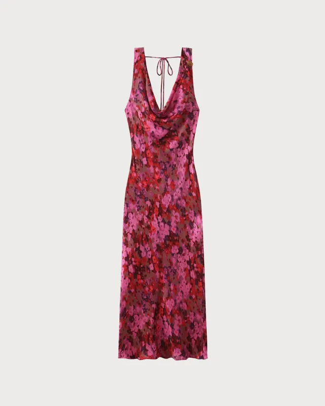 Red Floral Tunic A-Line Maxi Dress sold by rihoas