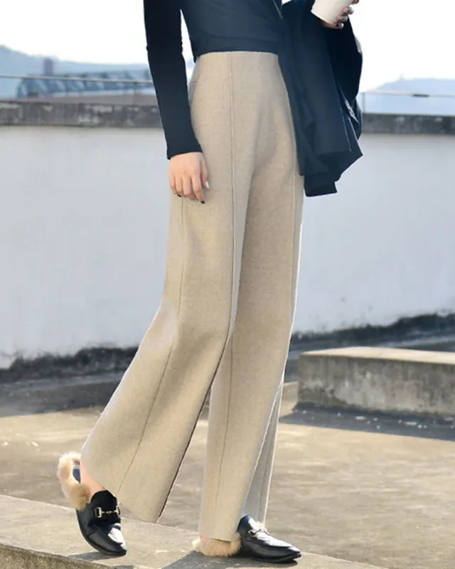 Beige Natural Waisted Casual Pants sold by rihoas