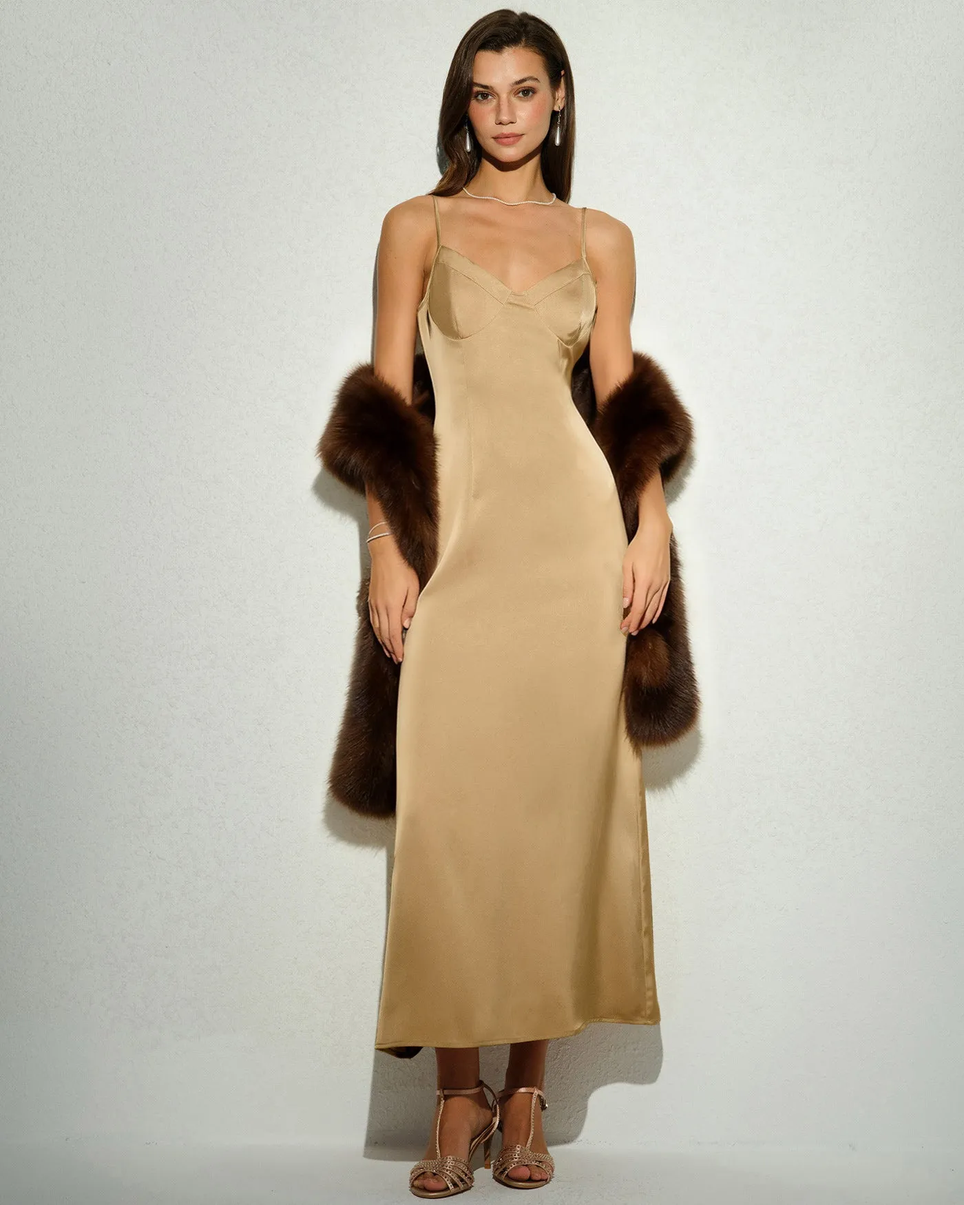 Yellow Sleeveless Strap Maxi Dress sold by rihoas