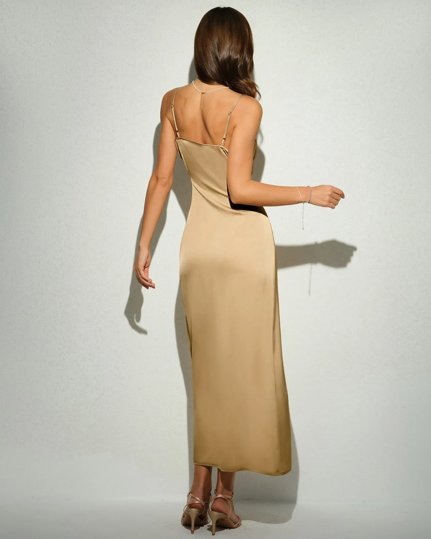 Yellow Sleeveless Strap Maxi Dress sold by rihoas product image thumbnail 5