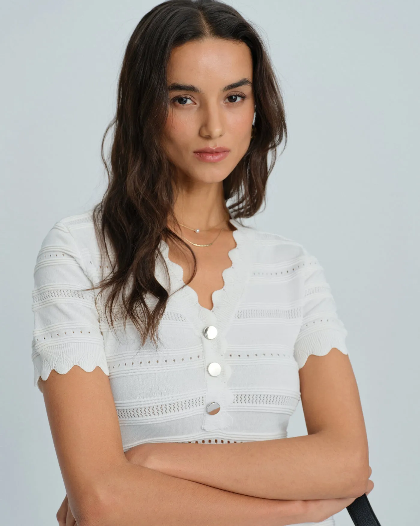 White V Neck Viscose Sweater Dress sold by rihoas product image thumbnail 2