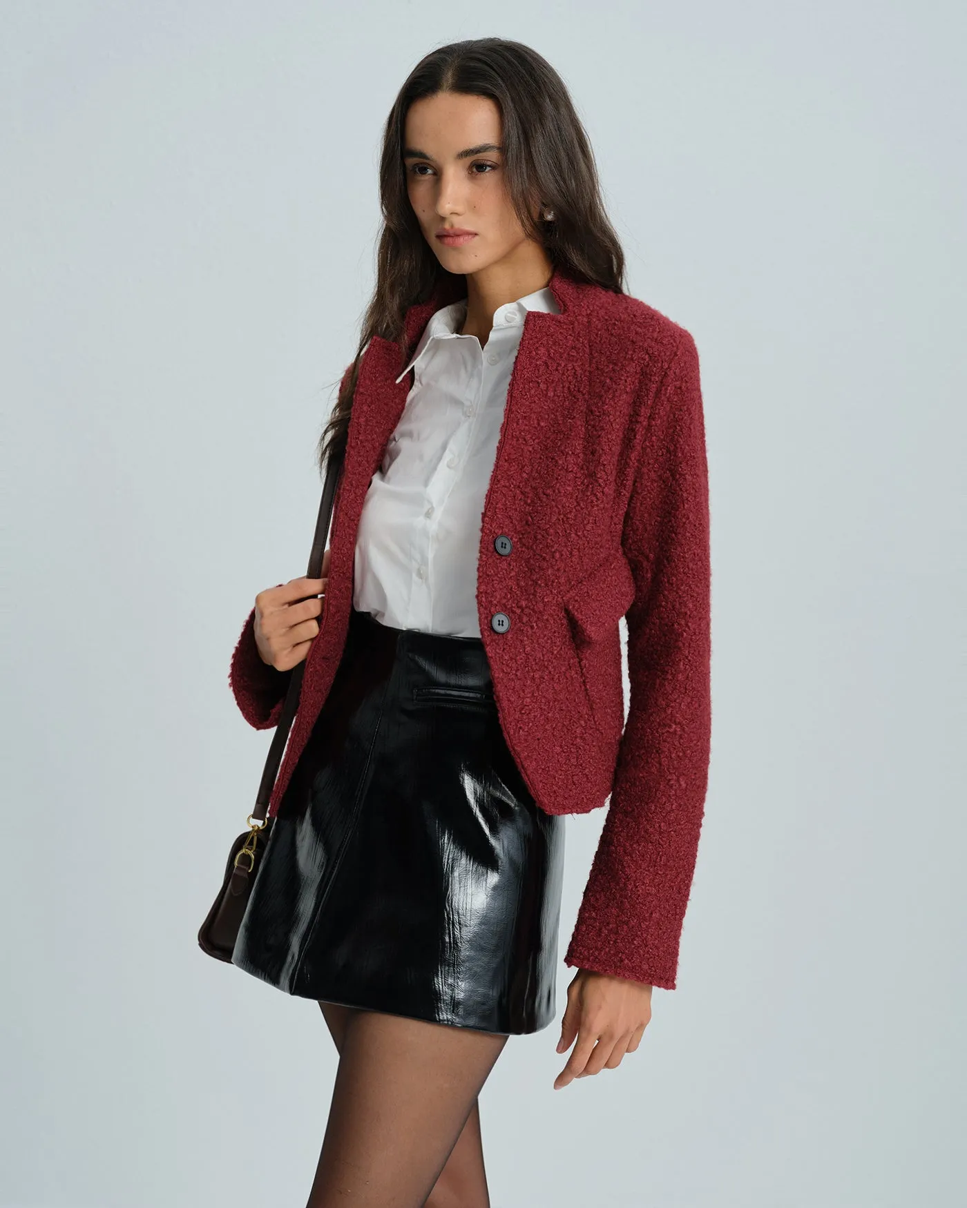 Red Single Breasted Solid Jacket sold by rihoas product image thumbnail 4