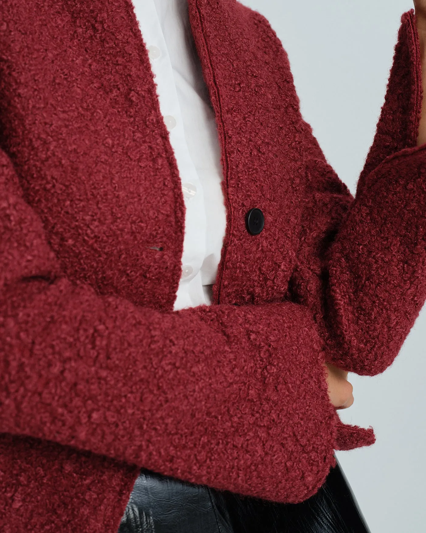 Red Single Breasted Solid Jacket sold by rihoas product image thumbnail 2