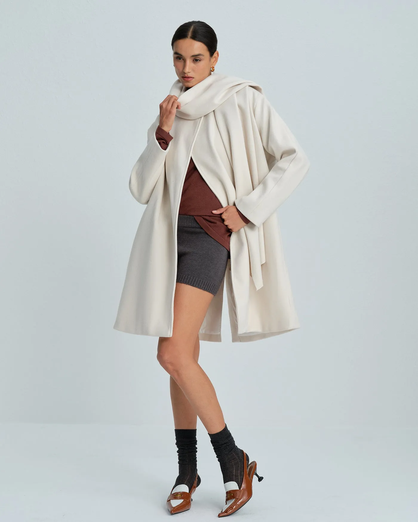 White Button Surplice Coat sold by rihoas product image thumbnail 4