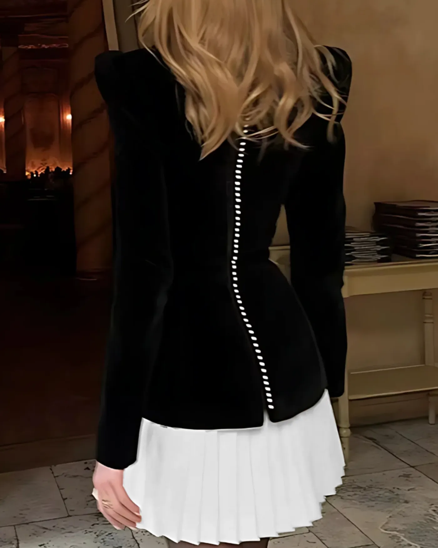 Black Velour Two-Piece Skirt Set sold by rihoas product image thumbnail 3