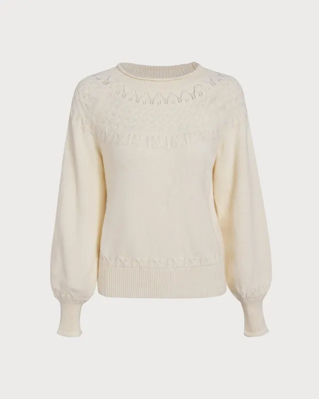 Apricot Textured Knit Sweater sold by rihoas