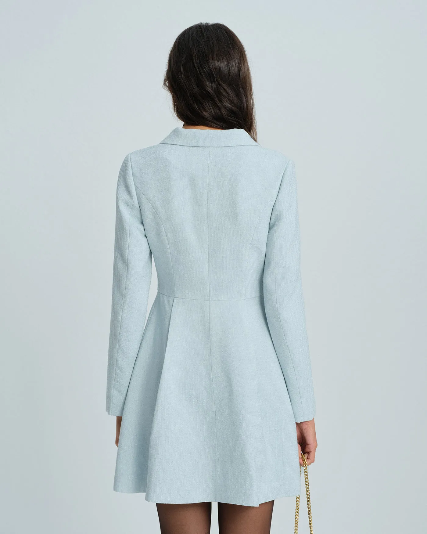 Blue Collar Button Mini Dress sold by rihoas product image thumbnail 3