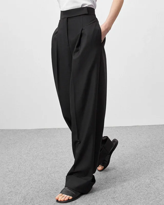 Black Straight Casual Pants sold by rihoas