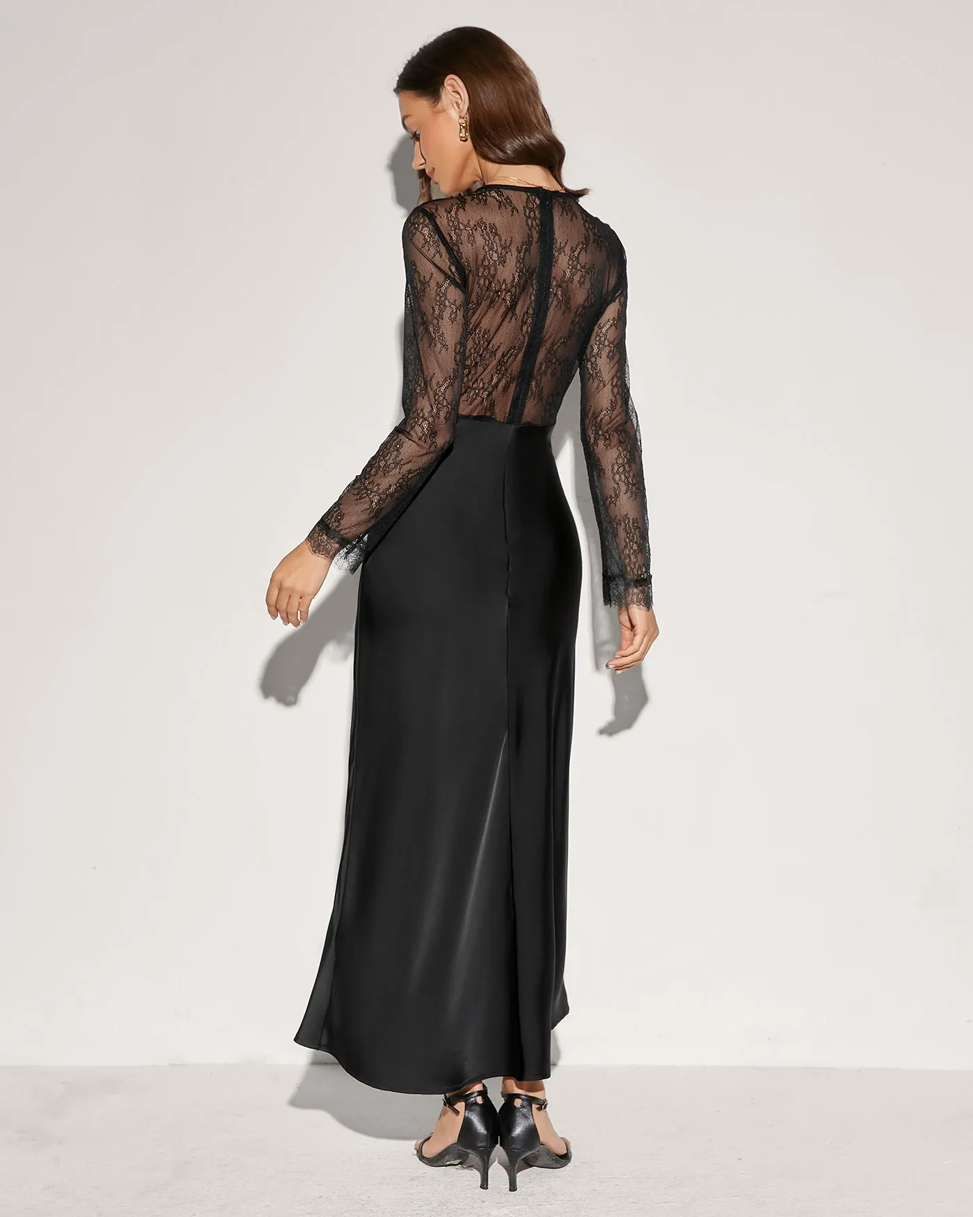 Black Lace Tunic Maxi Dress sold by rihoas product image thumbnail 3