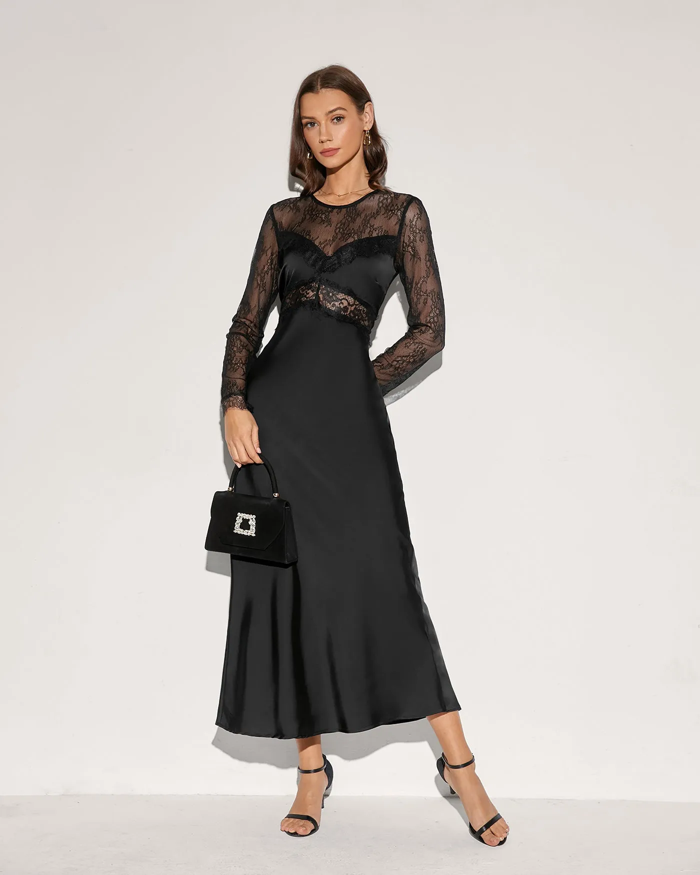 Black Lace Tunic Maxi Dress sold by rihoas product image thumbnail 2