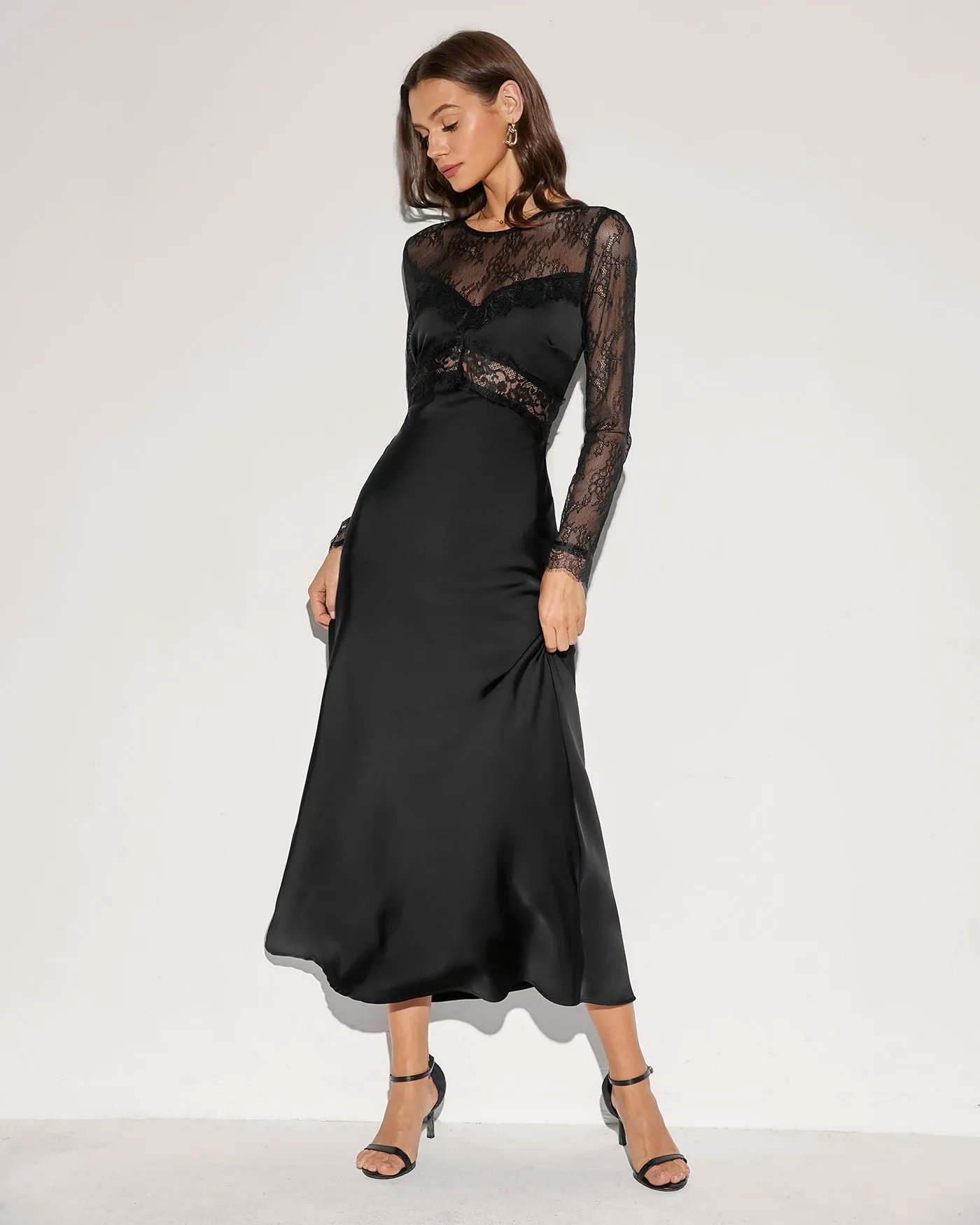 Black Lace Tunic Maxi Dress sold by rihoas product image thumbnail 5