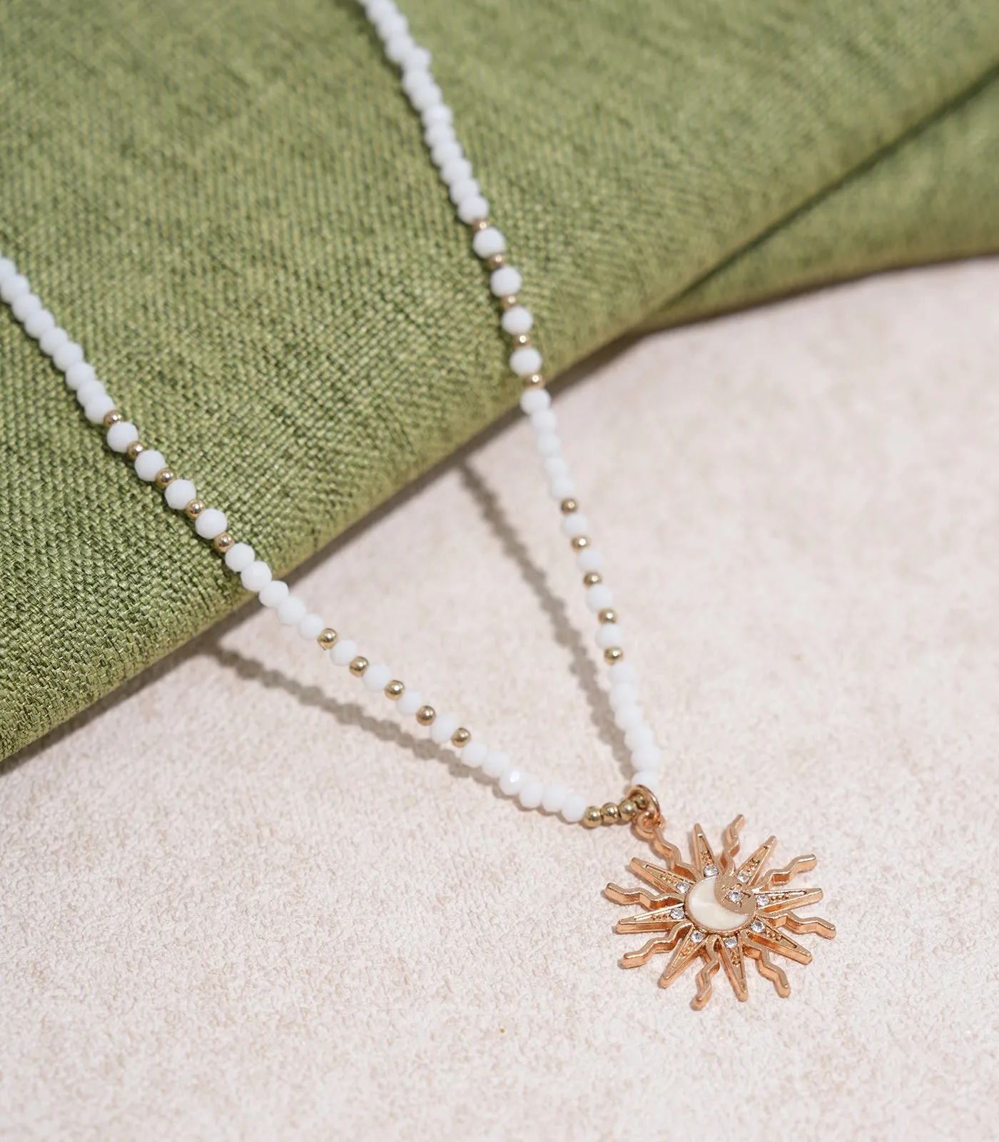 White Sun Pendant Necklace sold by rihoas