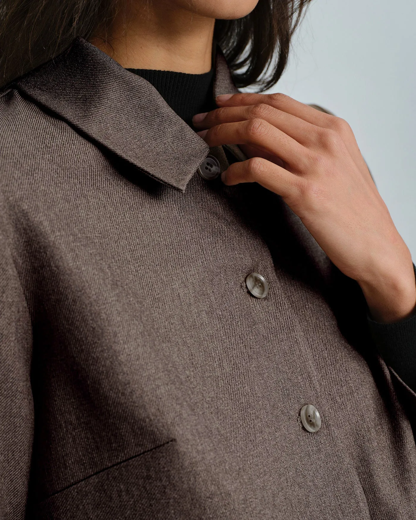 Brown Single Breasted Solid Jacket sold by rihoas product image thumbnail 2