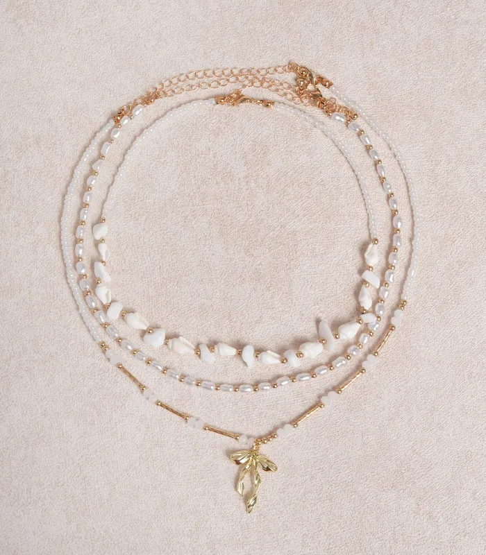 Pearl Beaded Clavicle Necklace sold by rihoas