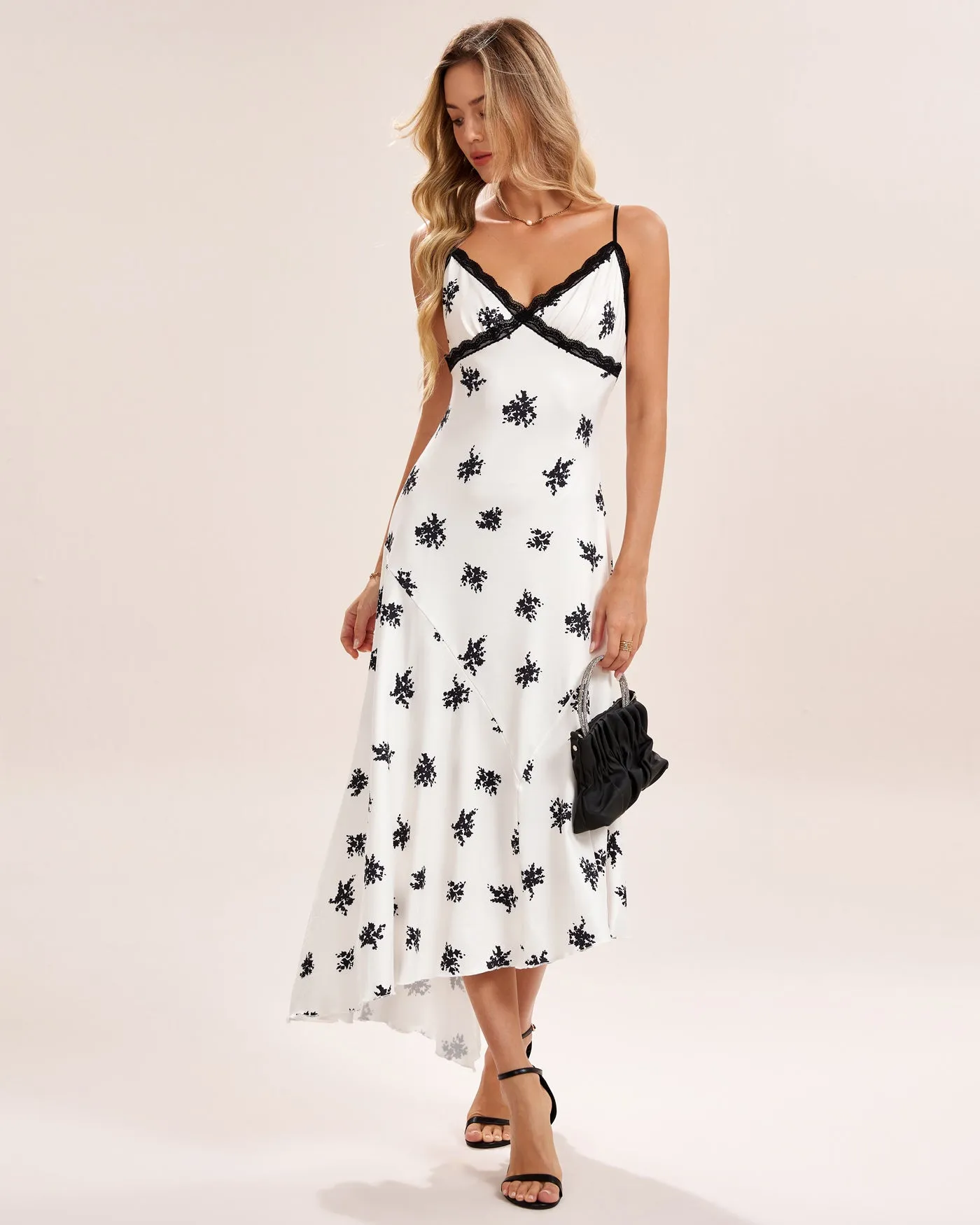 Apricot Floral Slip Midi Dress sold by rihoas product image thumbnail 4
