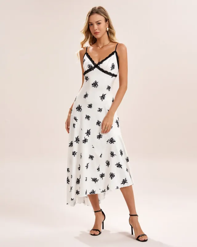 Apricot Floral Slip Midi Dress sold by rihoas