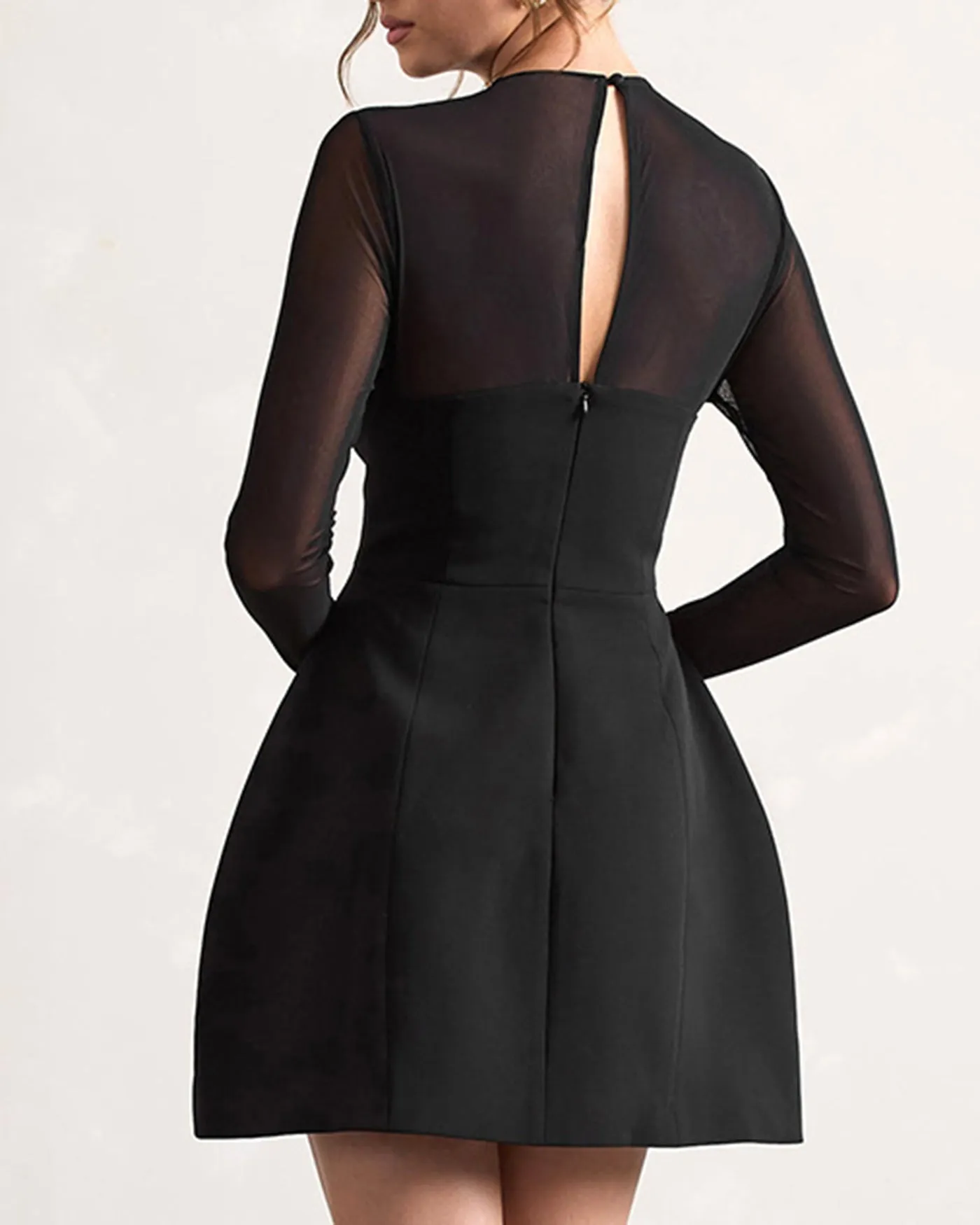 Black See Through Tunic Mini Dress sold by rihoas product image thumbnail 2