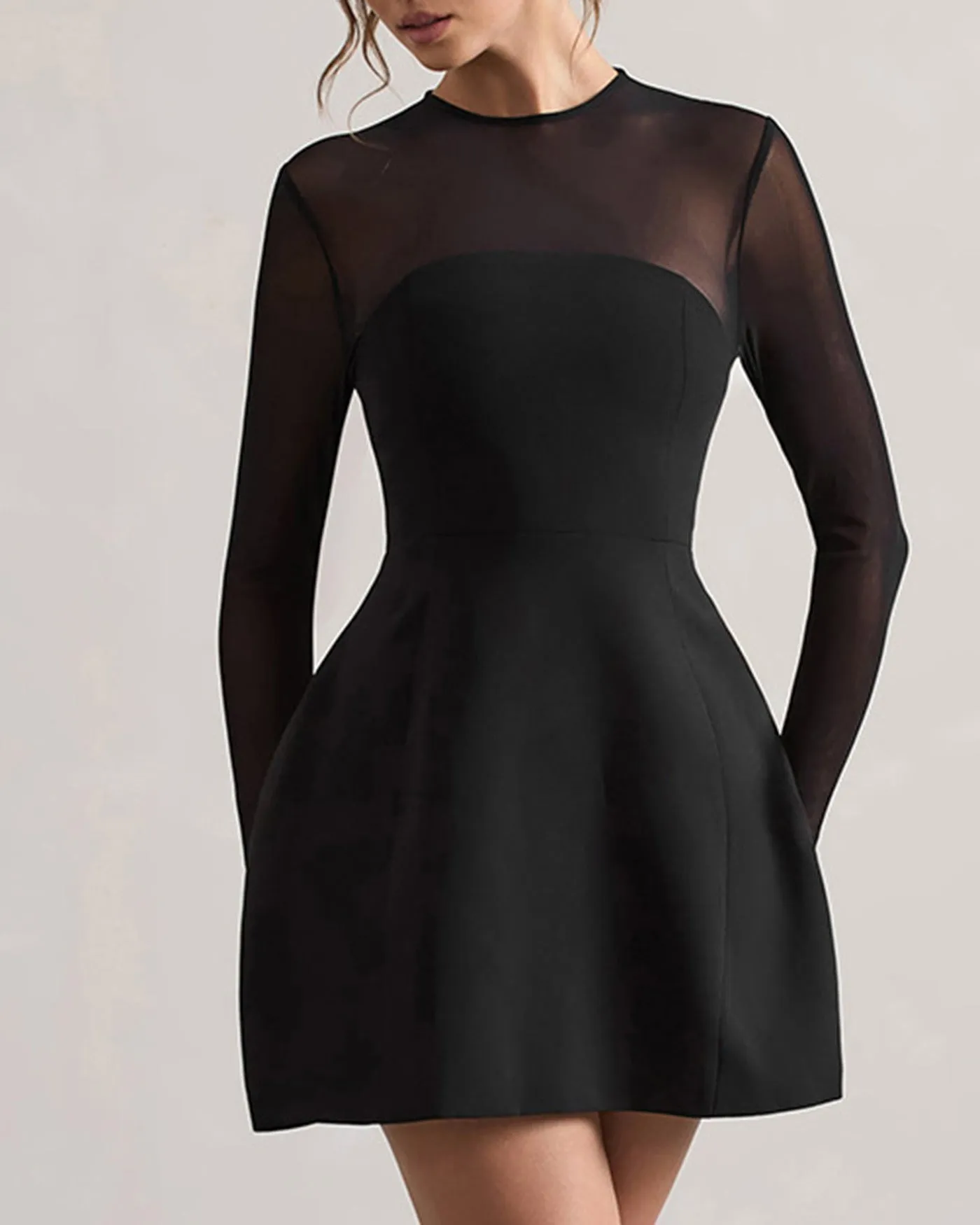 Black See Through Tunic Mini Dress sold by rihoas