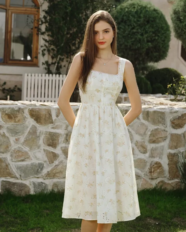 Yellow Floral Ruched Midi Dress sold by rihoas