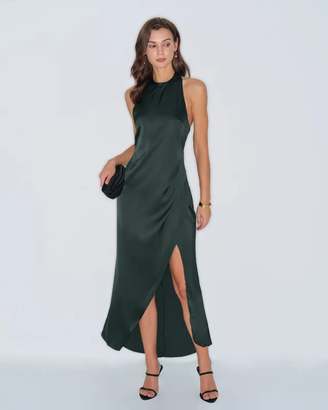 Green Halter Maxi Dress sold by rihoas
