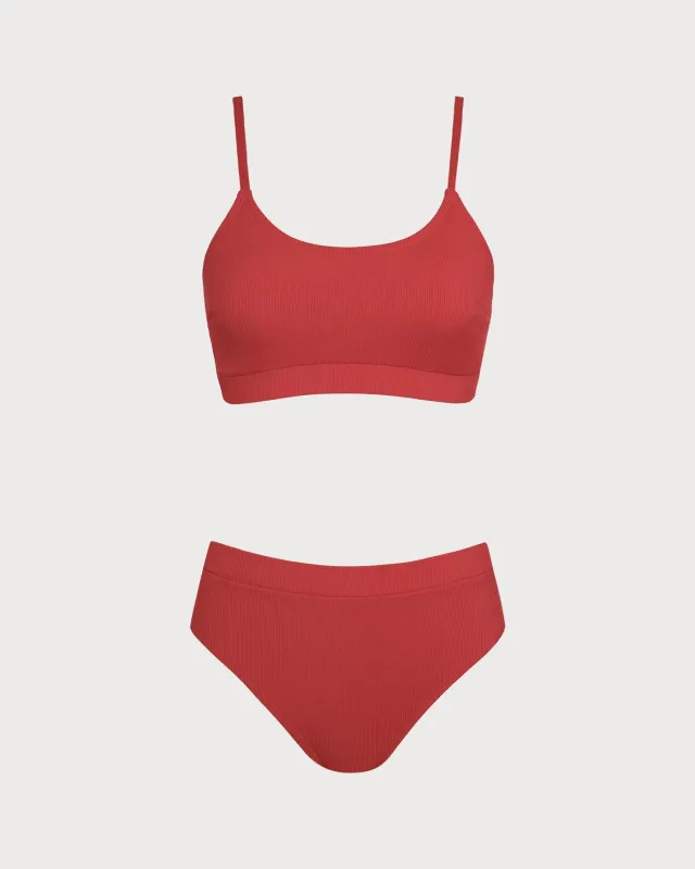 Red Bralette Bikini Set sold by rihoas