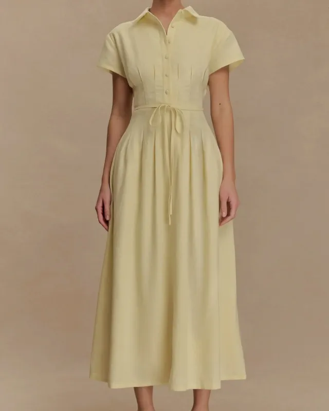 Yellow Collar Tunic Maxi Dress sold by rihoas