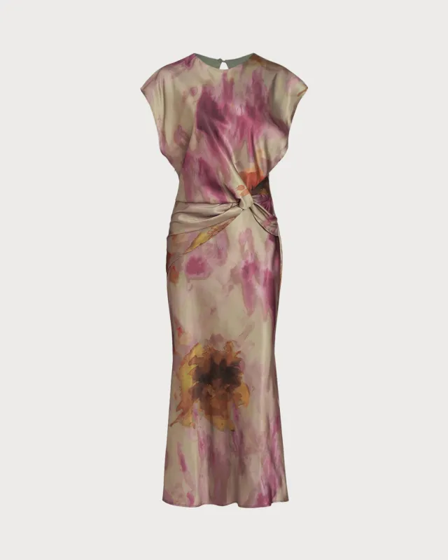 Cap Sleeve Floral Maxi Dress sold by rihoas