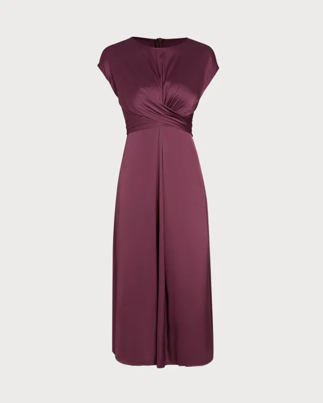 Wine Red Tunic Midi Dress sold by rihoas