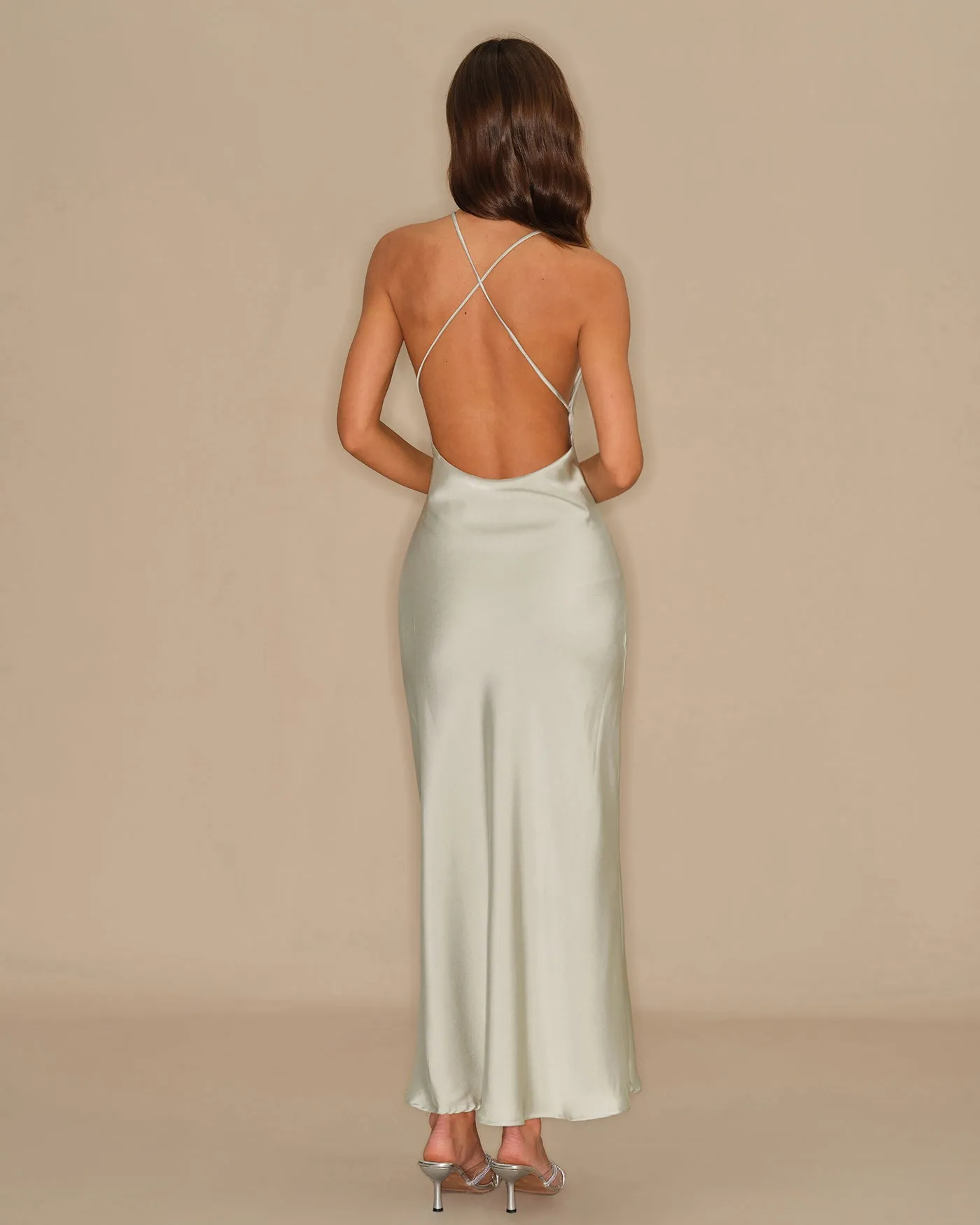 Light Green Slip Maxi Dress sold by rihoas product image thumbnail 3