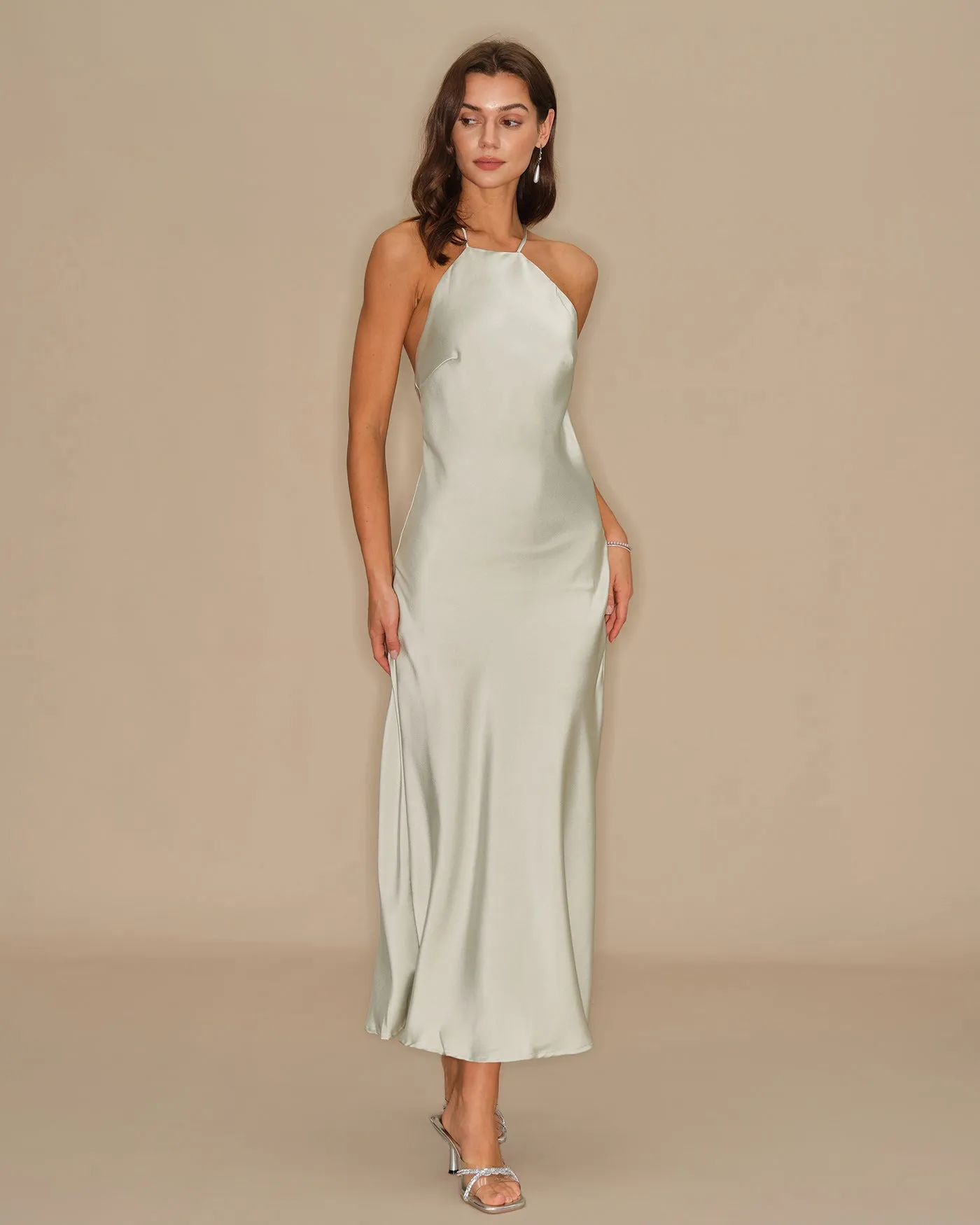Light Green Slip Maxi Dress sold by rihoas